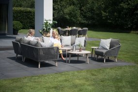 4 Seasons Outdoor Santander hoekbank met loungestoel en Gabor tafel Ø 90 cm SALE  Loungeset    zwart weerbestendig