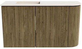 Mondiaz Joya DLux 70cm toiletmeubel ronding rechts dusk met wastafel faye links zonder kraangat meli