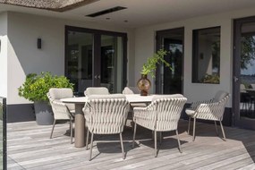 4 Seasons Outdoor Montera tuinset terre met Arizona tafel met kiezelvormig blad 240 x 120 cm  Tuinset    bruin weerbestendig