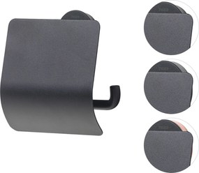 Tiger Urban toiletrolhouder met klep zwart set van 2 stuks