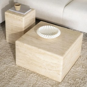 Travertin Salontafel Vierkant - 60 X 60cm.