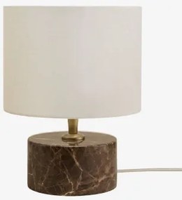 Orlena Tafellamp Van Natuursteen Bruin Marmer Emperador & Gebroken Wit Ø20 Cm - ↑15 Cm Arlina - Sklum