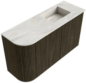 Mondiaz Joya DLux 70cm toiletmeubel ronding links shadow met wastafel faye rechts 1 kraangat ostra