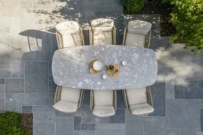 4 Seasons Outdoor Murcia dining set latte met Montana tafel met keramisch 'barrel' blad 240 x 103 cm      groen weerbestendig