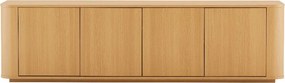 Eiken Tv-meubel Met Ronde Hoeken - 180x40x50cm.