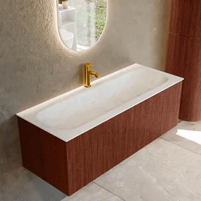 Mondiaz Kurve-dlux 120cm badmeubel ruby met 1 lade en wastafel big large midden 1 kraangat opalo