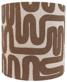 Stoffen lampenkap bruin met beige gestreept 40/40/40 Modern cilinder / rond rond