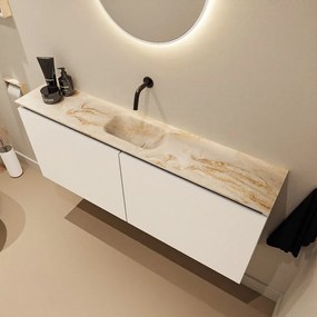 Mondiaz Ture DLux toiletmeubel 120cm talc met wastafel frappe midden zonder kraangat