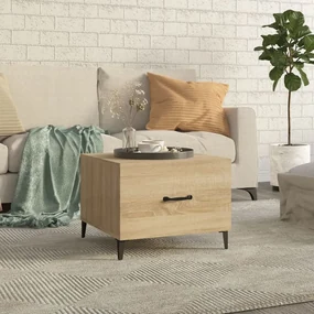 vidaXL Salontafel met metalen poten 50x50x40 cm sonoma eikenkleurig