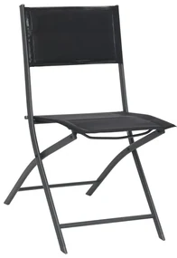 vidaXL Tuinstoelen inklapbaar 4 st staal en textileen
