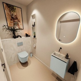 Mondiaz Ture DLux toiletmeubel 40cm greey met wastafel ostra links zonder kraangat