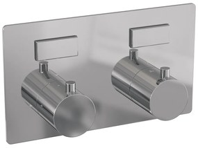 Brauer Chrome Edition thermostatische inbouw regendouche met staafhanddouche, rechte muurarm, glijstang en hoofddouche 20cm set 61 chroom