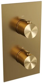 Brauer Gold Edition inbouwthermostaat - met inbouwdeel - 2 gladde knoppen - PVD - geborsteld goud 5-GG-5100