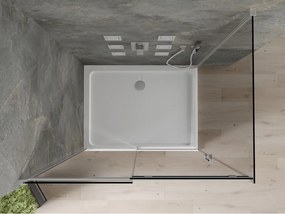 Mexen Omega schuifdouchecabine 100 x 90 cm, grafiet, chroom + Flat douchebak, wit - 825-100-090-01-40-4010