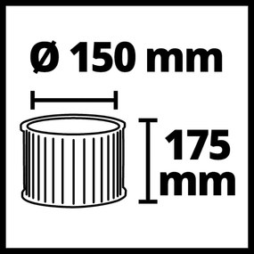 Einhell Plooifilter - 1 stuk - Geschikt voor TE-VC 2230 SACL, TE-VC 2350 SACL