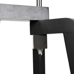 Vloerlamp tripod zwart met blauwe kap en goud 50 cm - Puros