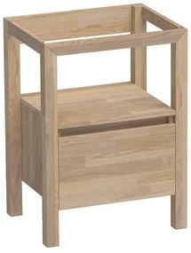 BRAUER Staand Wastafelonderkast - 60x46x80cm - 1 greeploos lade - uitsparing - hout - grey oak 10060