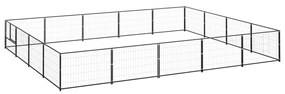 vidaXL Hondenkennel 20 m² staal zwart