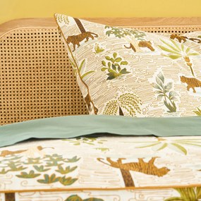 Kussensloop voor kinderen, gewassen katoen, jungleprint, WILA
