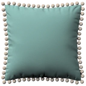 Dekoria Kussenhoes Wera met pompons, mintgroen 45 x 45 cm
