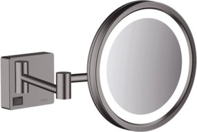 Tweedekans Hansgrohe AddStoris make-up spiegel met LED verlichting 21,7x39,3x21,7cm brushed black chroom 06108