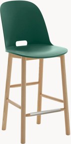 Handgemaakte barstoel Alfi High Back met essenhouten poten