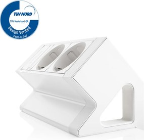 Bureau Stekkerdoos Wit 2x 230V + EGST® Snoer 3m