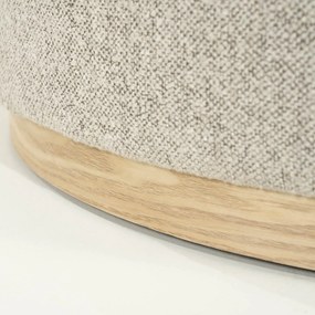 Eleonora Avah Ronde Hocker Taupe Met Eiken Rand