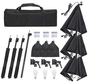 vidaXL Fotostudioset met verlichtingsset, achtergrond en reflector