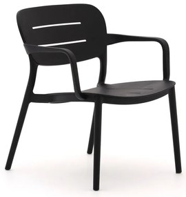 Lounge tuinstoel | Forza  Pazzia | Kunststof | Zwart | Stapelbaar | Kees Smit Tuinmeubelen