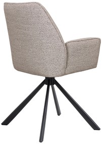YUNI Beige Latte (stof Monza 60) - MODERNE GESTOFFEERDE DRAAISTOEL VOOR WOONKAMER/EETKAMER/LOFT KANTOOR