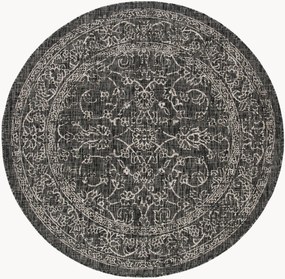 Rond in- & outdoor laagpolig vloerkleed Courtyard