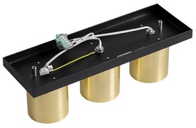 Moderne plafondspot zwart met goud 3-lichts - Tubo