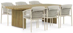 Tuinset 6 personen  Aluminium/rope Taupe 4 Seasons Outdoor Allora/Falcon