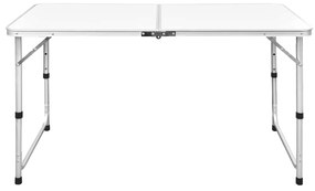 vidaXL Campingtafel inklapbaar en verstelbaar 120x60 cm aluminium