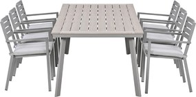 Garden Impressions Amarillo tuinset 7-delig - Penedo tuintafel 230x100 taupe