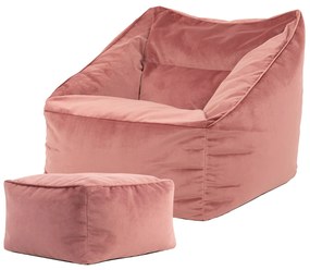 Natalia Velvet Armchair Bean Bag + Footstool