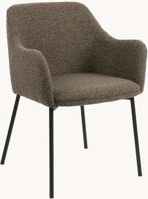 Bouclé eetstoelen Melilla met armleuningen, 2-delig