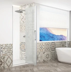 Gelco Trinity douchedeur 90cm rechts met mat glas chroom