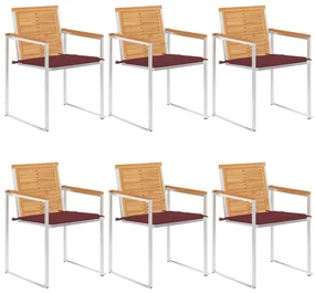 vidaXL Tuinstoelen 8 st met kussens massief teakhout