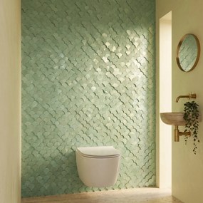 Zelfklevende Mozaïektegels Metaal | Visschub Pastelgroen | 28,8×29,8 cm | Keuken, Bad &amp; WC