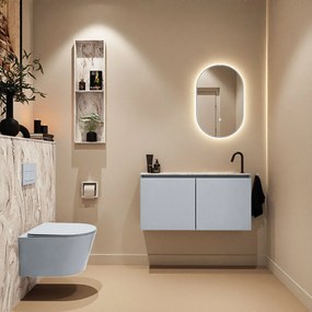 Mondiaz Ture DLux toiletmeubel 100cm clay met wastafel glace rechts met kraangat