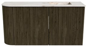 Mondiaz Joya DLux 80cm toiletmeubel ronding links shadow met wastafel faye rechts zonder kraangat frappe