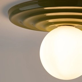 Plafondlamp of wandlamp, van keramiek en opaalglas, diameter 33,2 cm, HOLI