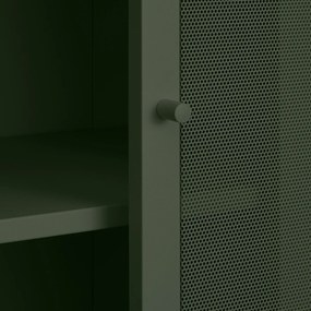 Hoge Kast Groen Metaal - 90x40x180cm.