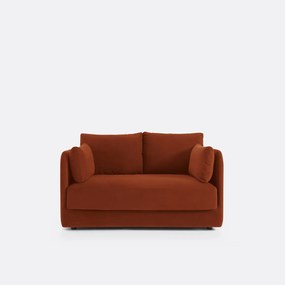 Sofa, compacte 2-zit, fluweel, Carmel