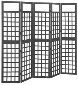 vidaXL Kamerscherm/trellis met 5 panelen 201,5x180 cm vurenhout zwart