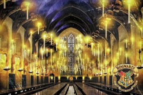 Kunstafdruk Harry Potter - Great Hall, (40 x 26.7 cm)