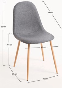 Set 4 Teok Stoffen Stoelen