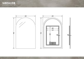 Brauer Ruby Deluxe boogspiegel met verlichting 60x95cm